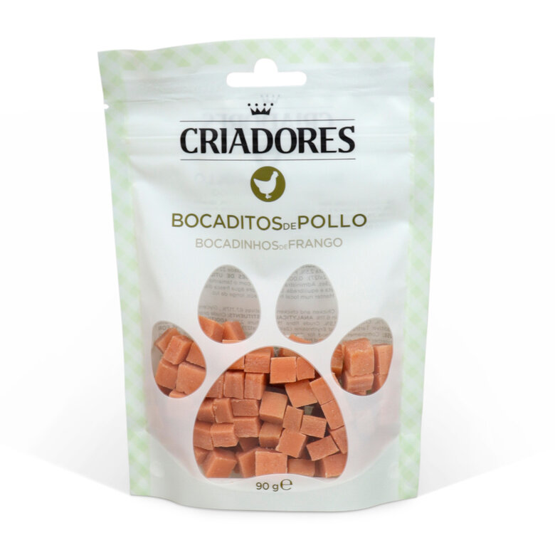 90 g Criadores Bocaditos de Pollo snack para perros
